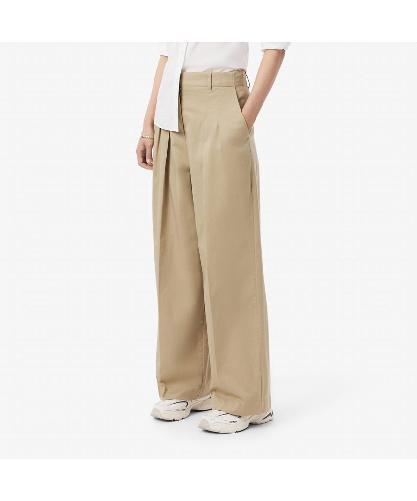 LACOSTE Женские Широкие Хлопковые Брюки Чинос Со Складками Hf2445-55N 02S