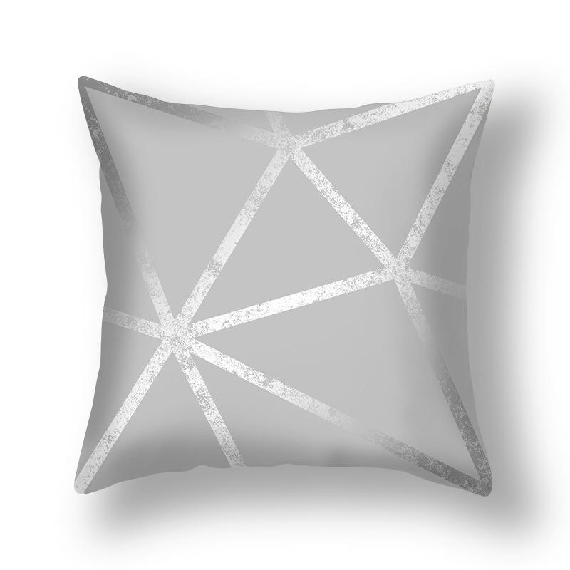 Офисная автомобильная тканевая подушка для кровати, чехол для подушки персиковой кожи, серый геометрический чехол для дивана, чехол для подушки