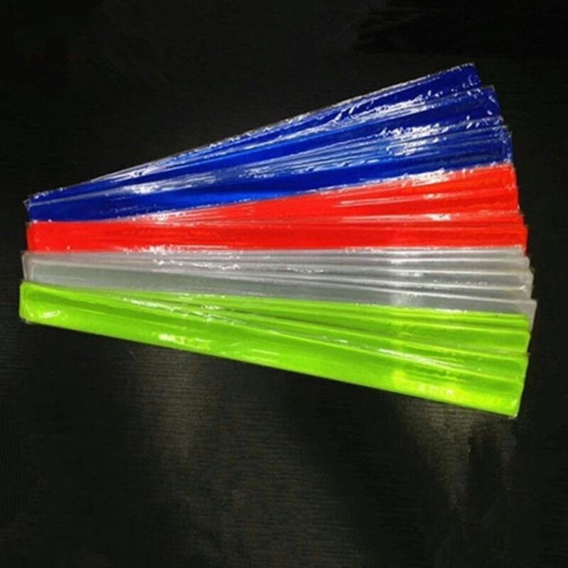 5pcs Reflective Night Safety Slap Wrap Band Ankle Leg Wrist Arm Cycling Jogging