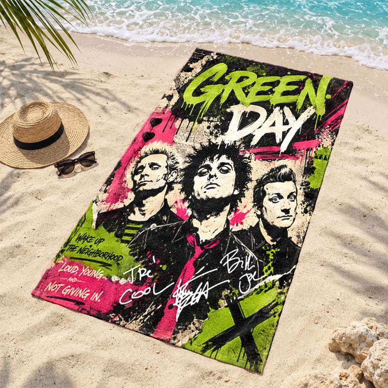 Green day Microfiber Beach Towel Quick Dry Sand Free Lightweight Beach Towels for Travel Swimming Camping