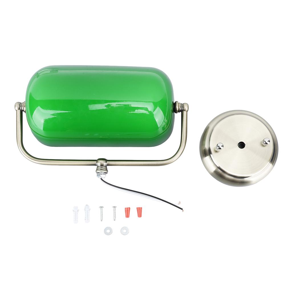 Green Banker Wall Lamp with Pull Chain Switch Vintage Indoor Wall Sconces for Bedroom Dining Room