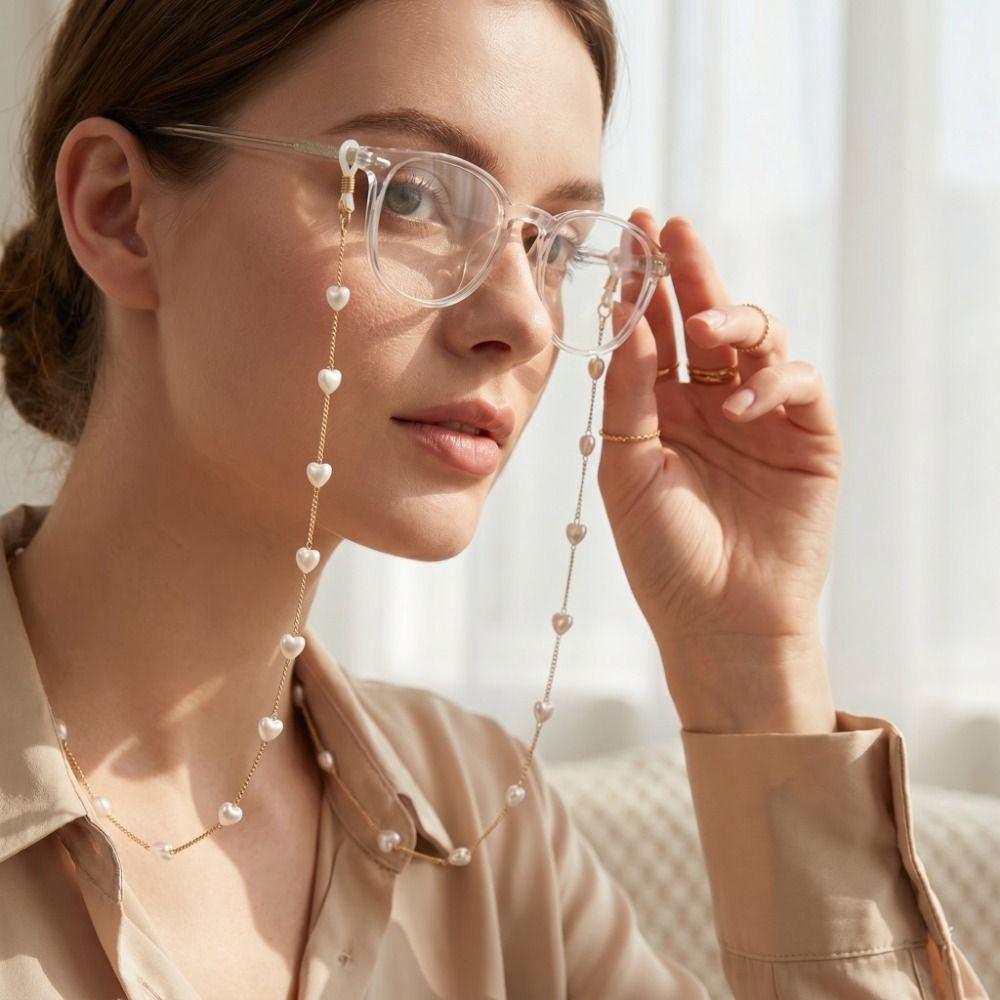 Beads Pearl Glasses Chain Heart Sunglasses Chains Elegant Eyeglass Lanyard Reading Glasses