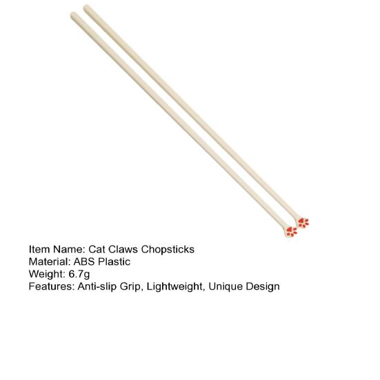 1 Pair Cat Claw Chopsticks Non-slip Lightweight Sushi Noodle Chopsticks Reusable Food-grade