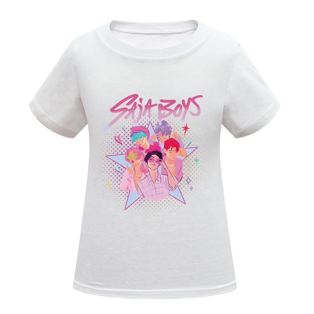 Kids Girls Anime Cartoon K-POP Rumi Zoey Mira Printed Casual Short Sleeves T-Shirt Top