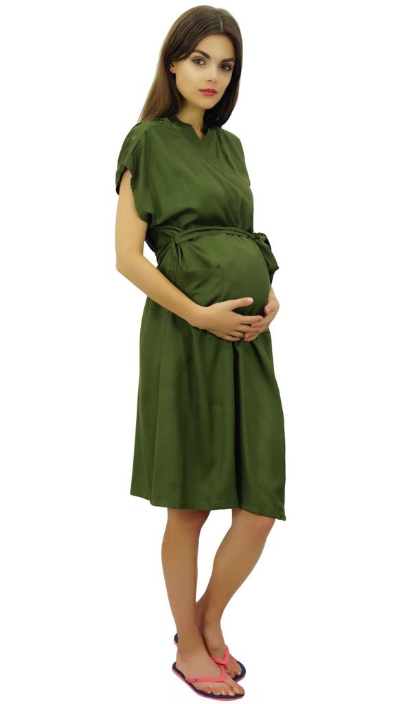 Bimba Maternity Robe Nursing Coverup With Side Shoulder Buttons Baby Shower