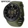 SANDA New 6256 Men's Electronic Watch Large Dial Outdoor Waterproof Sports Watch Night Light Alarm Clock Multi Functional Watch