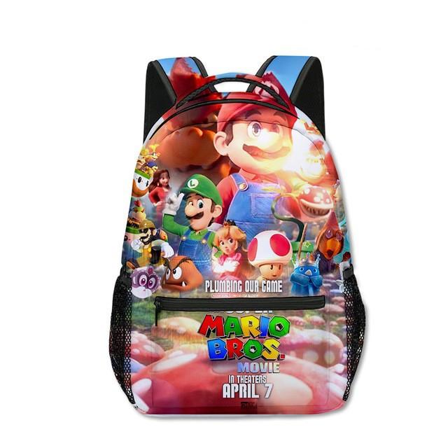 Super Mario Student School Bag Mario Supermario Full Print Backpack Oxford Cloth Kids Backpack