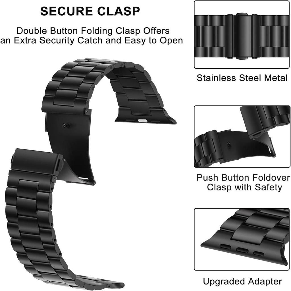 Сменный ремешок из нержавеющей стали для Apple Watch Band S10 46 мм 42 мм 38/40/41/44/45/49 мм для Apple Watch Ultra 9 8 7 6 5 4 3 2 1 SE Band