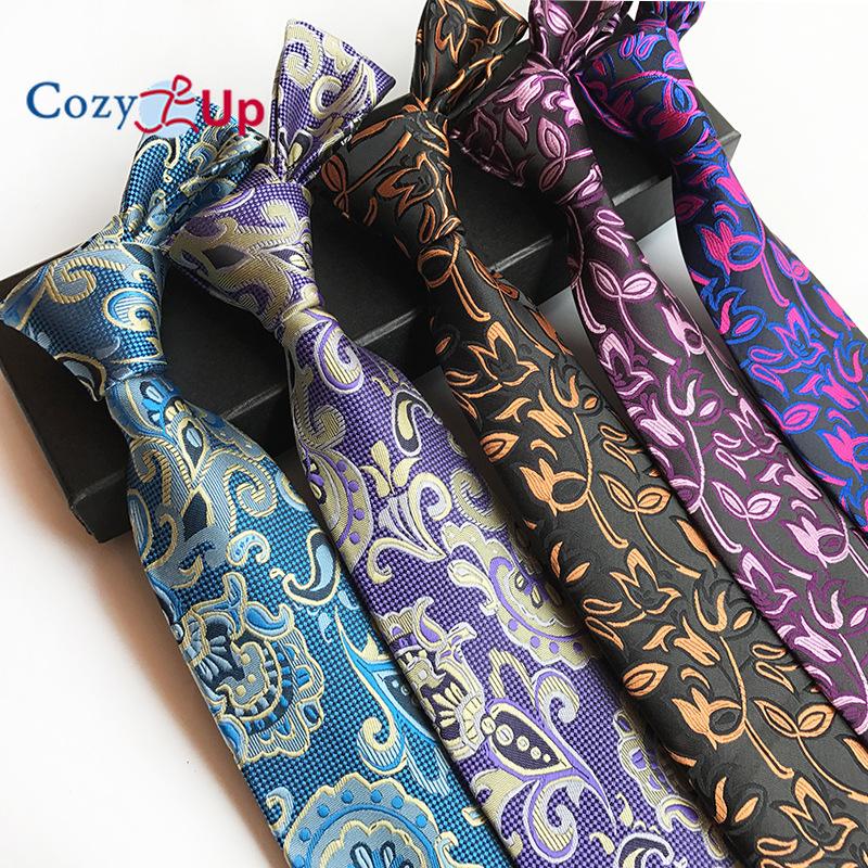Cozy Up 3,15 дюйма(8 см) Модный полосатый мужской галстук с узором Пейсли в клетку с цветочным узором для свадьбы