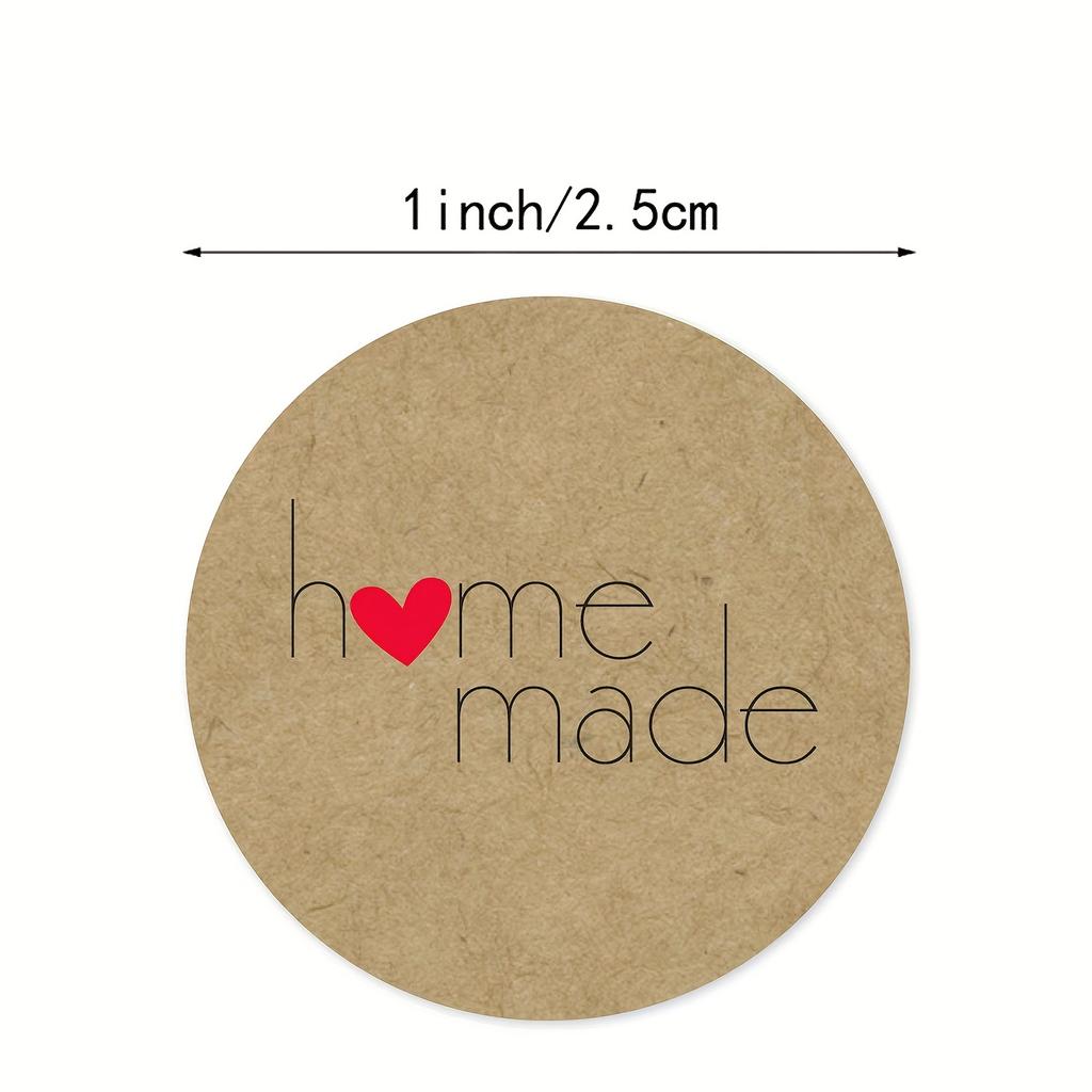 Kraft Paper Homemade with Love Stickers Scrapbooking for Envelope and Package Handmade Seal Labels Sticker Stationery