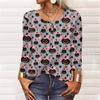Long Sleeve Shirts For Women Halloween Pattern Print Graphic Tees Blouses Casual Plus Size Basic Tops Pullover