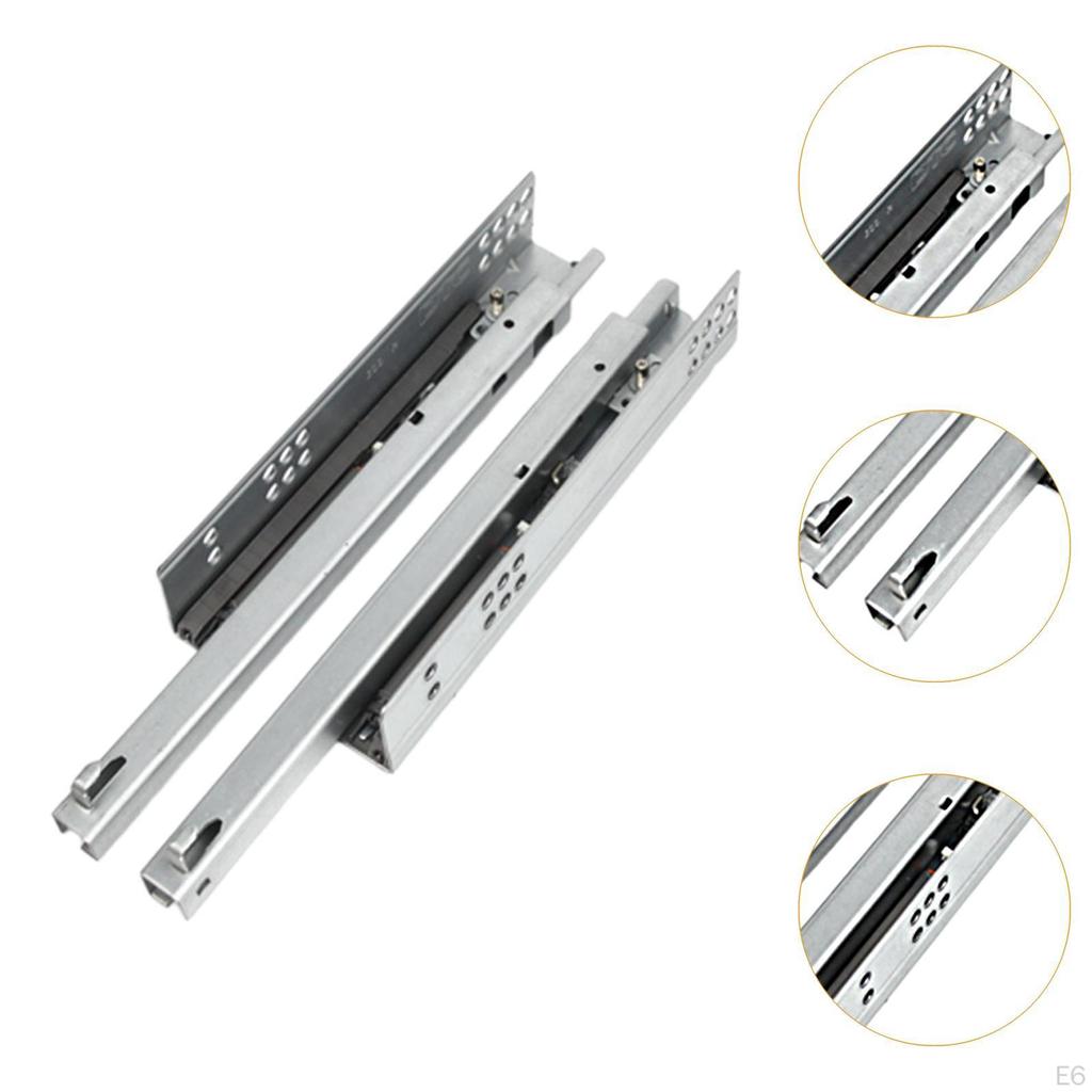 2 Pieces Drawer Slides Under Mount Glide Hide Drawers Track for Bath