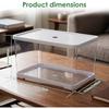 2 Gallon Plastic Fish Tank with Drain Hole - 30x19x17cm Shatterproof Small Rectangular Aquarium for Betta Fish & Guppies - Clear Desktop Terrarium