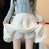 Плиссированная юбка-трапеция для женщин с оборками Sweet Hottie в консервативном стиле с эластичной резинкой на талии, тонкие повседневные летние шорты, юбки, белые, черные