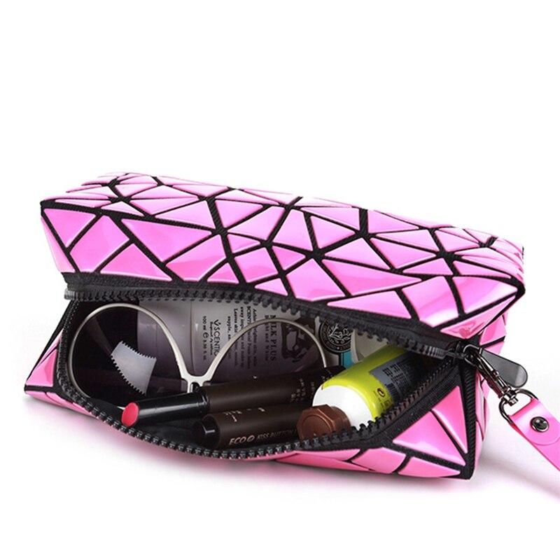 Women Women Makeup Bag Geometric Folding Casual Cosmetic Bag Case Women Travel Organizer Makeup Bag Cosmetic Set | Toilet Set | PVC Makeup Bag