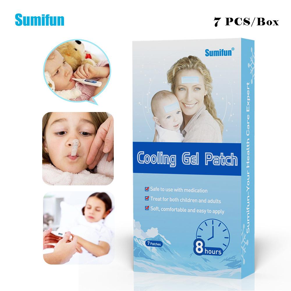 Sumifun 7 шт./кор. листовая упаковка, детский пластырь против лихорадки, быстро охлаждающий пластырь, пластырь для здравоохранения