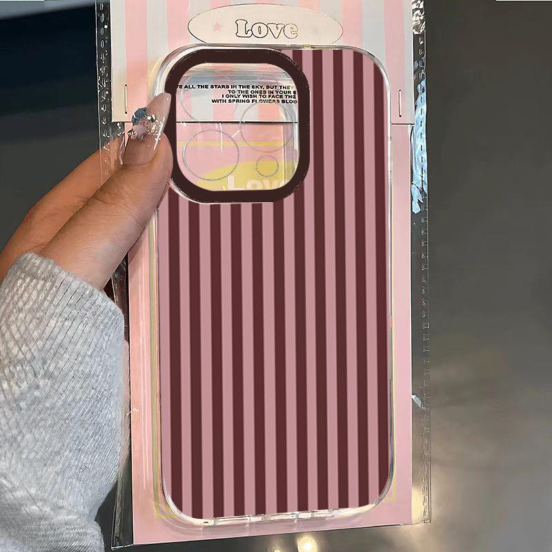 Стильный полосатый эстетичный чехол для телефона для iPhone 17 16 15 14 13 12 11 Pro Max XS X 7 8 Plus SE 16E Креативный мягкий прозрачный чехол