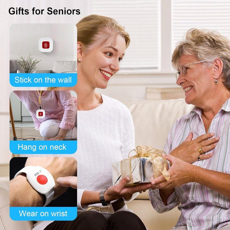 Tuya SOS WiFi Wireless Caregiver Pager Call Button System Emergency Alert Button For Seniors Patient Disabled Elderly Indoor