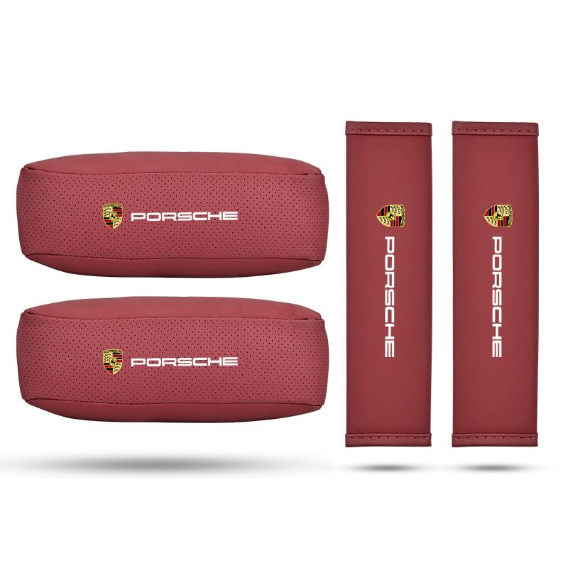 Автомобильная подушка для головы и шеи, защита ремня безопасности, наплечник для Porsche Panamera Cayenne Taycan 911 718 Macan Carrera-GT 928 968