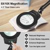 Long Swing Arms 5X/10X Magnifying Glass Lamp with 5 Color Adjust LED Lights Reading Table Lamp for Welding Repair Close Work