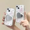 Pink Butterfly Heart Touch Up Mirror Case for iPhone 15 14 13 12 11 Pro Max XR XS Huawei Mate 60 Pro P50 40 30 All-inclusive Fall Protection Cases