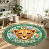 Wild Animals (32) Theme Round Crystal Velvet Rug Custom Name Text Personalized Floor Mat Home Decor Non Slip Crystal Carpet