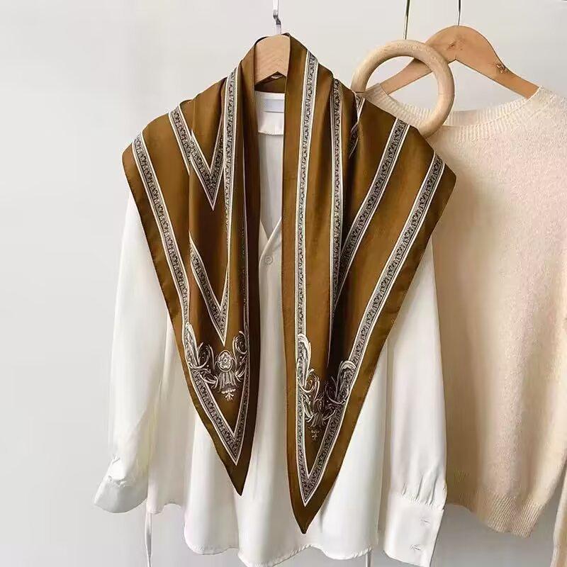 Star silk scarf women's versatile travel accessories with jeans, fart curtain waist scarf, triangular scarf, scarf with headscarf
