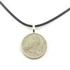 Stones and Minerals. Belgium 1 Franc Coin Necklace - Leopold III Belgium Black Cord.