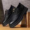 FashionLeather Shoes Men Lace Up Business Dress Shoes Outdoor  All-Match Casual Shoes Shock-Absorbing Men Footwear Wear-Resistant