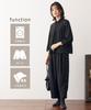 Black Formal Made of Japanese Fabric Washable Raglan Sleeve Design Blouse Wide Pants Set Large Sizes Available Black 3L [Nissen] [Mourning