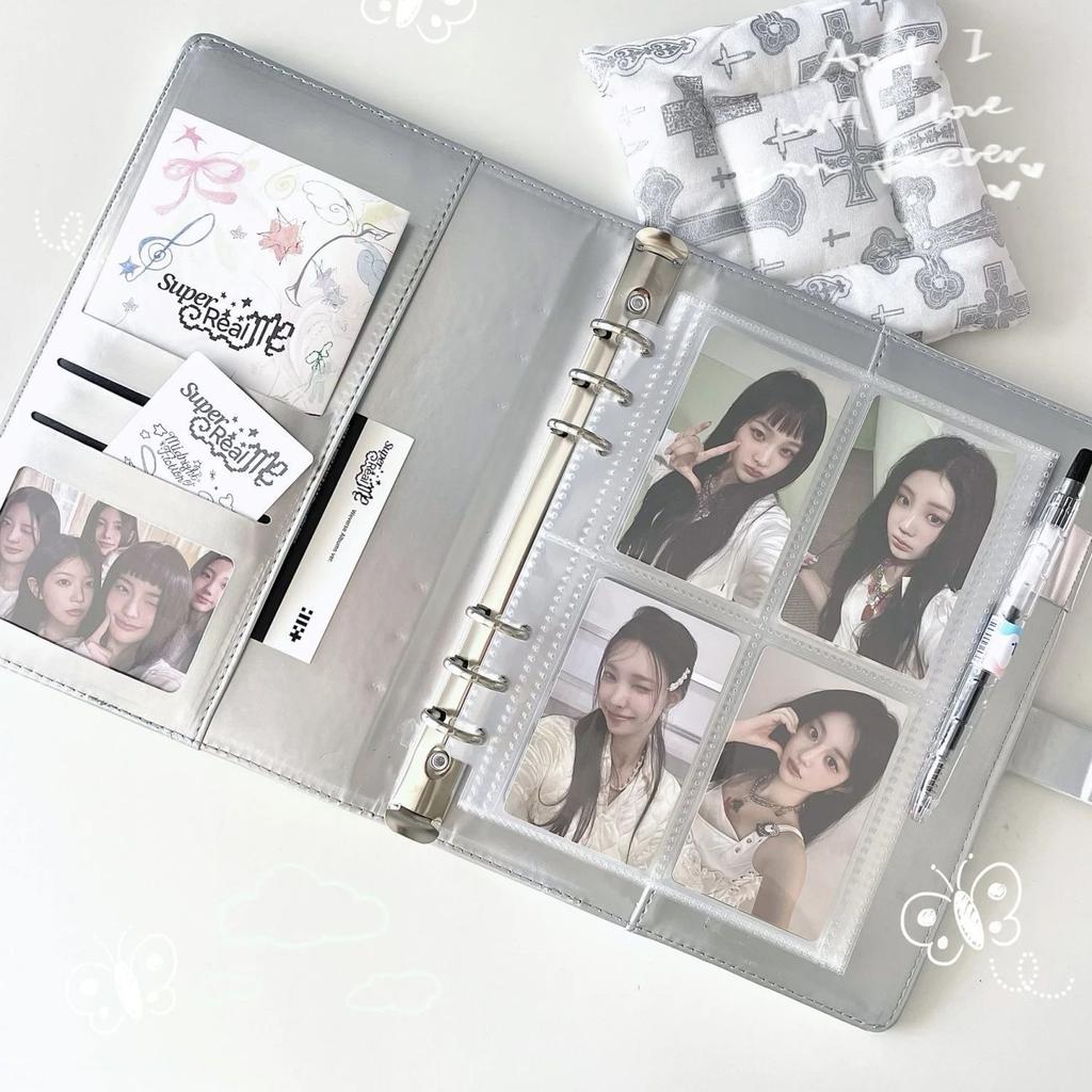 MINKYS Искусственная кожа Серебристый A5 K-pop Фотокарточки Коллекционный Блокнот Идол Фотокарточки Книга Идол Альбом для хранения Канцелярские товары