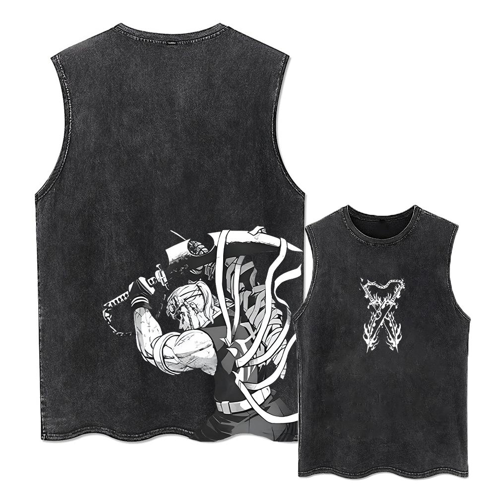 Футболка в стиле хип-хоп с принтом аниме, уличная одежда, короткий рукав, винтажная японская графическая футболка, мужская, Harajuku, повседневная, свободная, стираная футболка