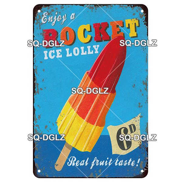 [SQ-DGLZ] Металлическая вывеска с молочным коктейлем, винтажная жестяная табличка, украшение для стены, домашний декор, вывеска для бара, домашний декор, плакат с мороженым