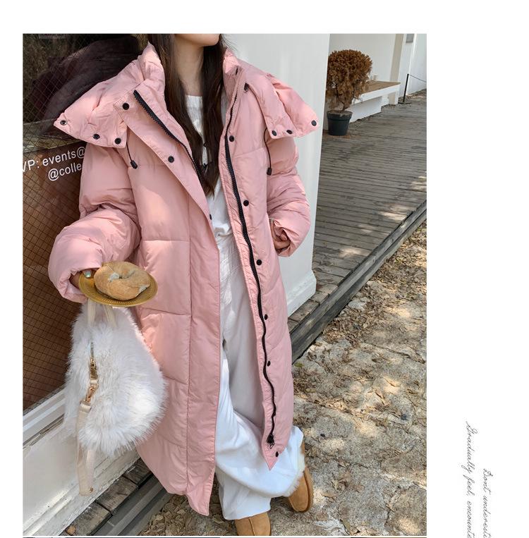 Женское зимнее пальто 2024 года с капюшоном, удлиненное, хлопковое - Толстое, теплое и длиной ниже колена