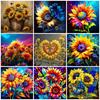 Diy 5d Diamond Mosaic Sunflower Full Round Drill Painting Animal Butterfly New Collection Home Decor Rhinestone