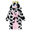 LOLANTA and Fleece with Waist Cow Ages Winter Wear Kids' Baby's Bathrobe, Flannel, Hooded, Belt, Print, Green, 6-8,