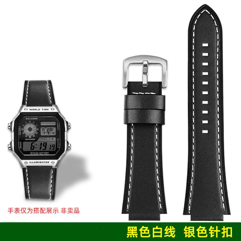 AE1200 A158 Ретро Натуральная Кожаная Ремешок Для Casio DW-H5600 A168 AE1300 Винтажный Браслет Часов Мужской Выпуклый рот Бычья кожа Браслет 18 ММ