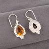 Цитрин Драгоценный камень 925 Стерлинговое серебро Ручная работа Ювелирные изделия Женские серьги Для подарка EE-163-3