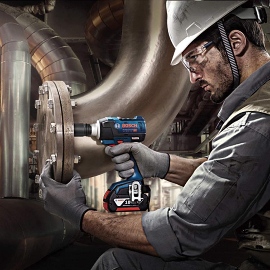 Беспроводной ударный гайковерт Bosch Professional 18 В x Кейс для переноски (6.0Ач 2, Зарядное устройство, В комплекте) GDS18V-300