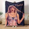 Taylor Swift Glitter Dress Performance Flannel Blanket Soft And Cozy Customizable Name Perfect For All Seasons Sofa Bed Or Outdoors Personalized Gift