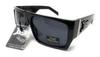 Солнцезащитные очки LOCS Hardcore Shades LOCS 91010, черные, в стиле «гангстер», квадратные, с плоской верхней частью, Cholo OG Lowrider, размер для взрослых, черные, 2XL.