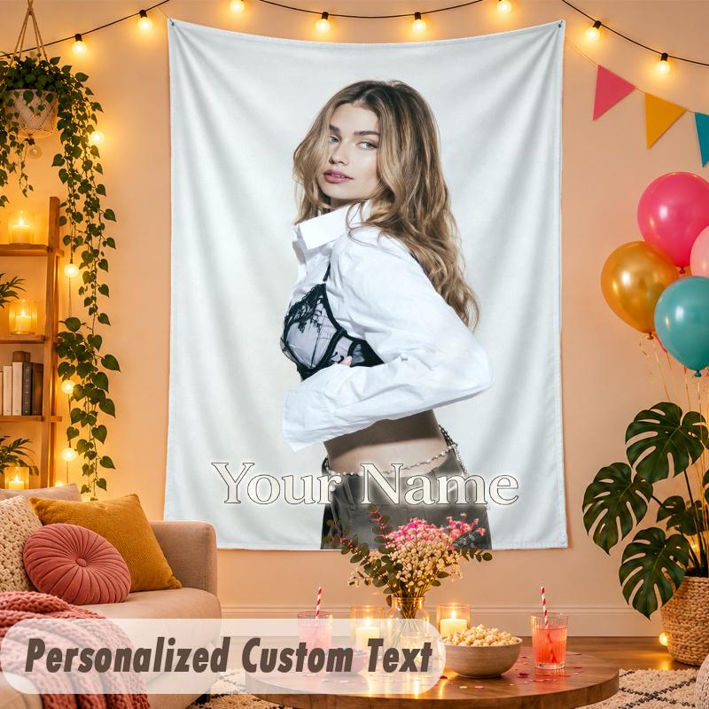 Roxy Dekker Personalized Wall Tapestry Custom Name Text Polyester Hanging Decor Home Room