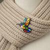 Wildlife Enamel Brooch Cute Animal Lapel Pin Colorful Hummingbird Fox Wolf Brooch Pin