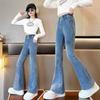 Girls' Flared Jeans - 2025 Spring/Autumn Collection, Elastic Waist, Casual Style for Kids