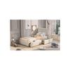 Lit - MUVOE - 90 x 200 cm - Rembourré - Tiroirs de rangement - Tissu velours doux