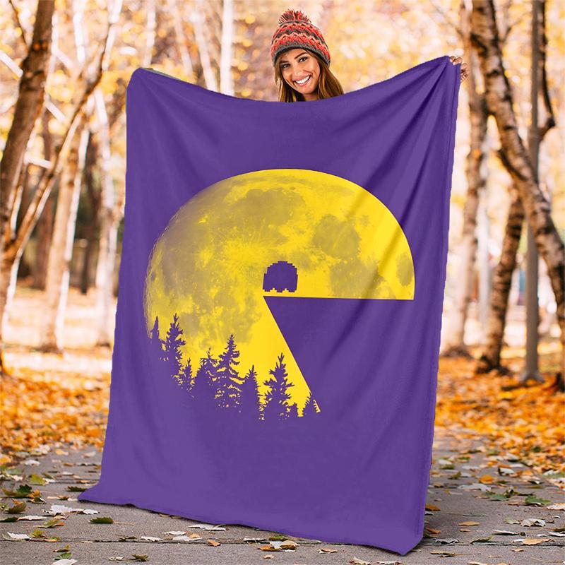 Pixel Game Flannel Blanket Soft Warm All-Season Throw, Design for Camping, Car Travel, Hiking Sofa, Bed, Office Perfect Gift for Parties