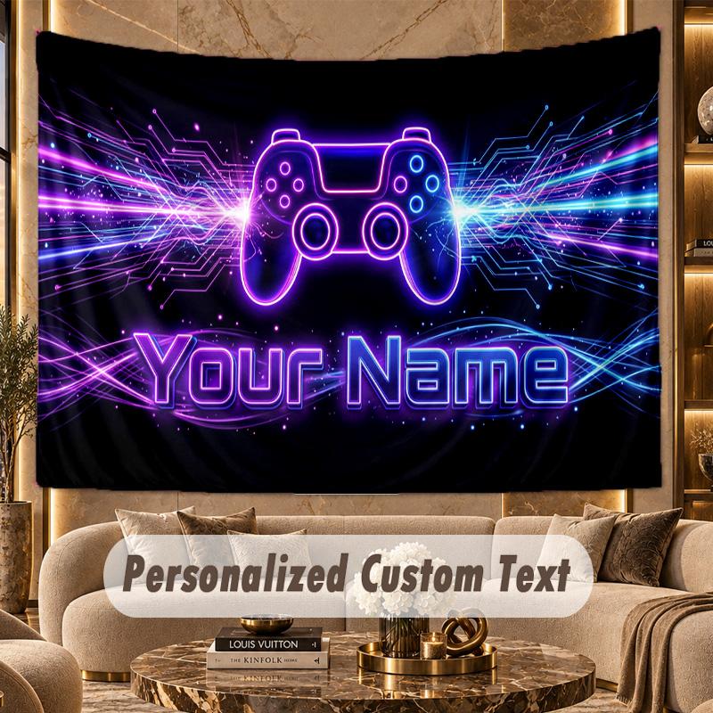Neon Colorful (202) Theme Personalized Tapestry Custom Name Text Wall Hanging Tapestry Home Background Decoration