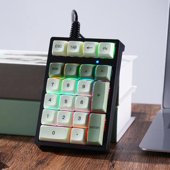 USB Проводная Внешняя Механическая Клавиатура 21 Клавиша Цифровая Клавиатура с Цветной Подсветкой для Ноутбука ПК