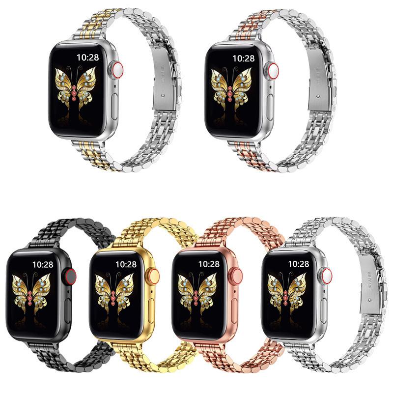 Превосходный браслет звеньевой из нержавеющей стали женский Для Apple Watch ремешок Серия 11/8/7/6/10/9 40мм 41мм 38мм 42мм 44мм 45мм 46мм Ремешок