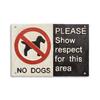 Cast iron sign no dogs allowed sign